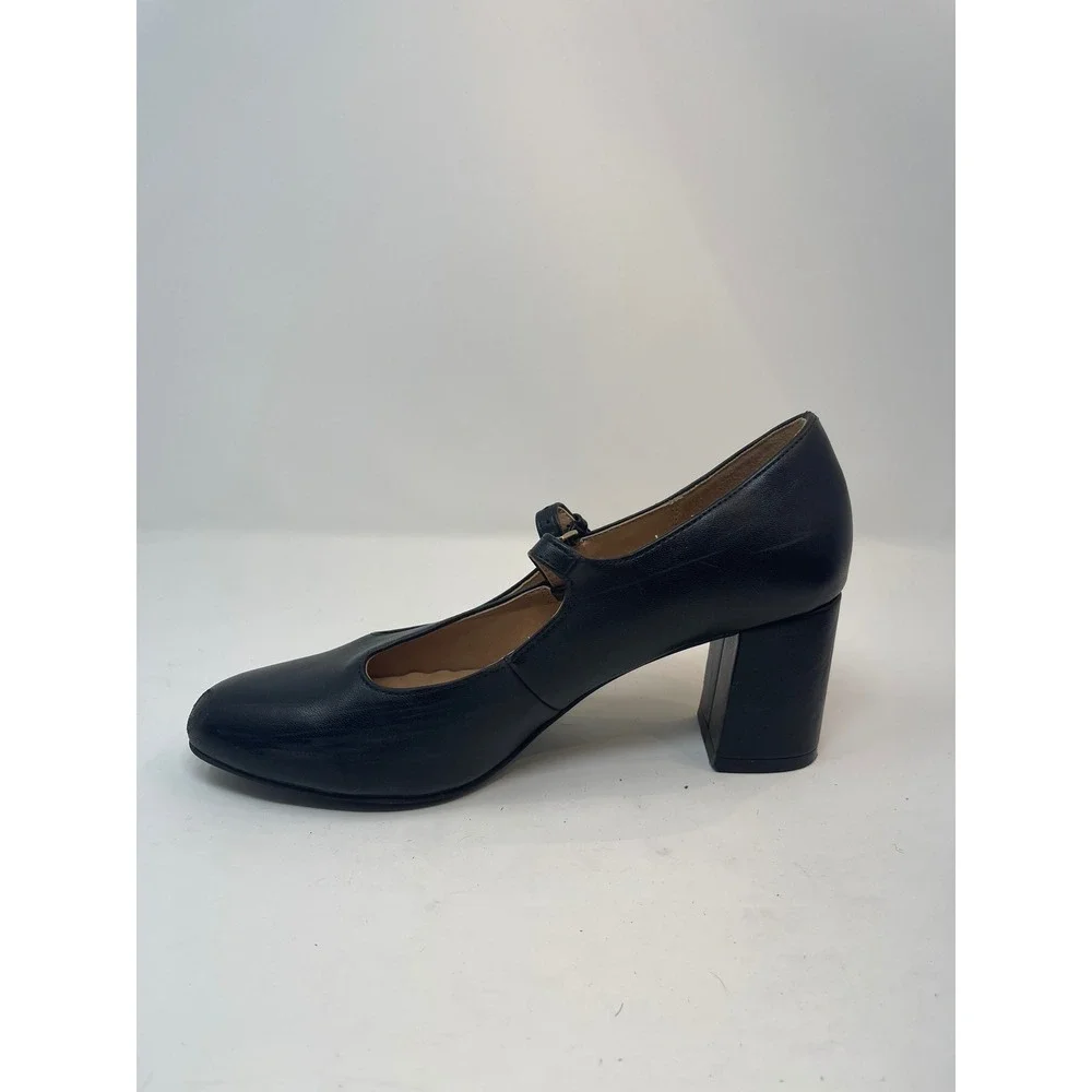 Dream Pairs T-Strap Pumps Womens 9 Black Good Block Heel Round‎ Toe DPU211